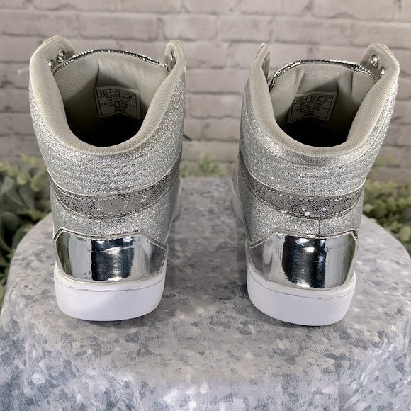 Pastry PopTart Silver Glitter Fashion High Top Dance Sneakers WMS 7.5M✨VGUC✨ - Picture 4 of 14